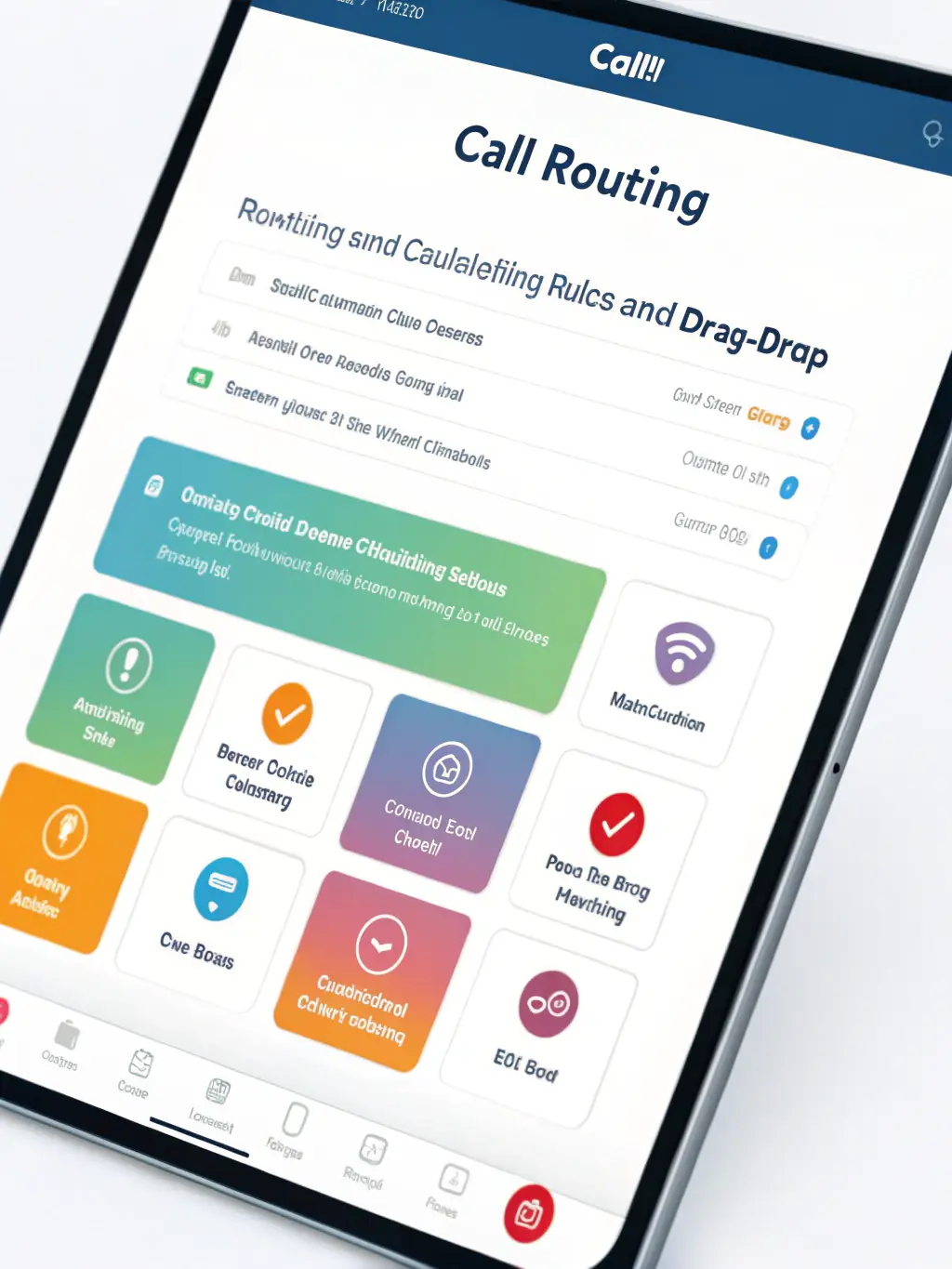 A seamless call transfer is occurring between a senior and an insurance agent, with a digital interface showing call routing and optimization.